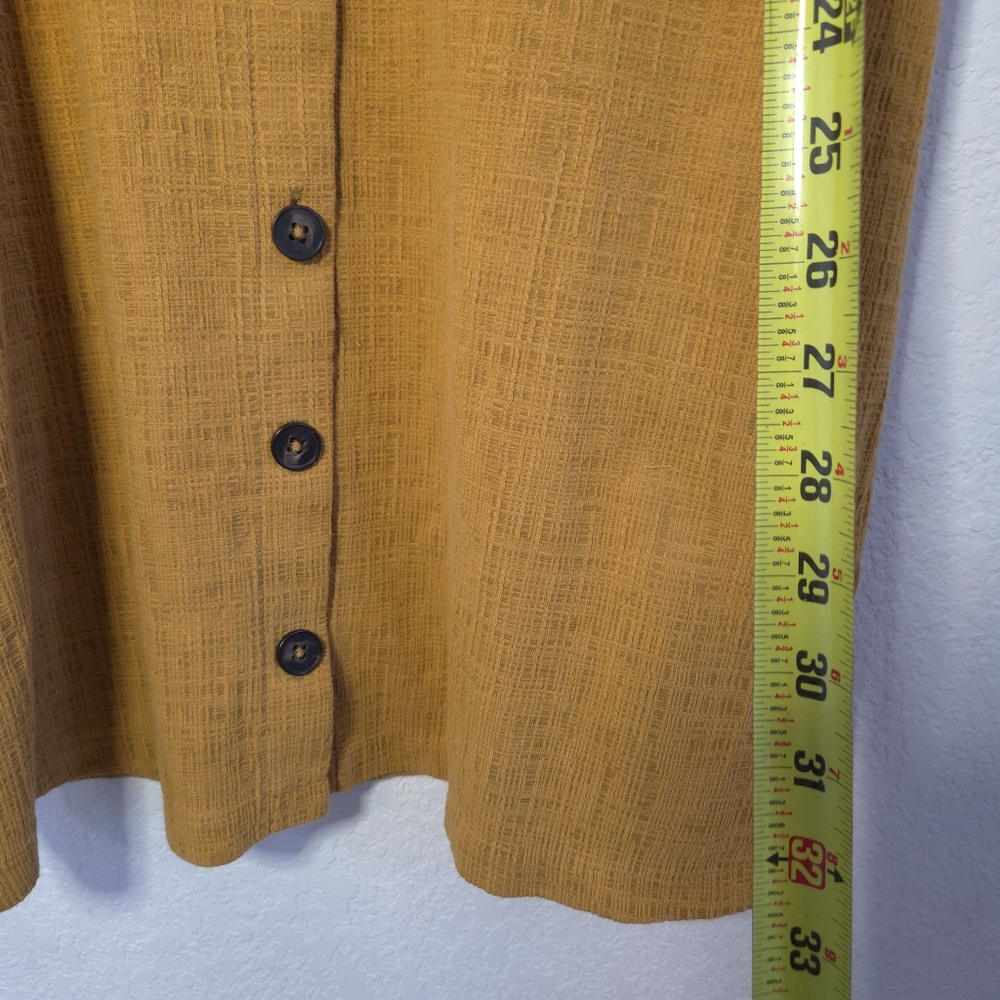 Madewell Texture & Thread Yellow Puff Sleeves Summer Midi Dress WomensSize Small - Picture 14 of 16